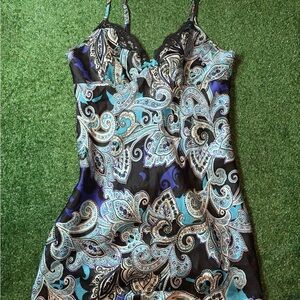 Apt. 9 Y2K Paisley Dress in Blue and Black